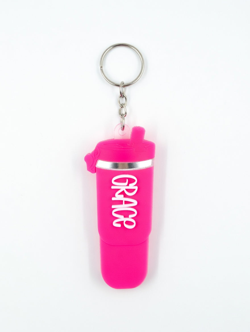 Custom Stanley Ice Keychain Pink
